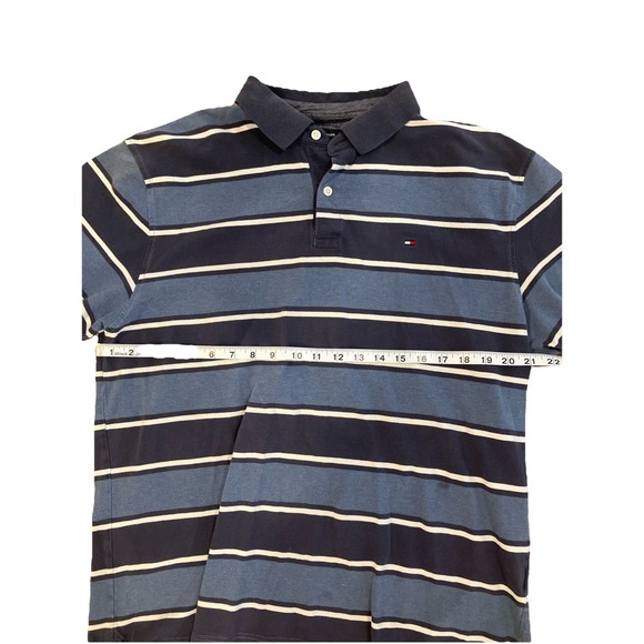 Tommy Hilfiger Polo Collared XL Blue/White Stripes - Picture 3 of 5